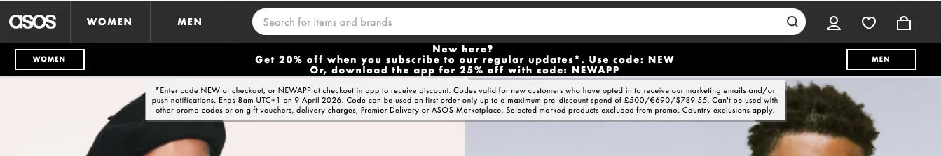 Bukti validasi kode promo - Asos - Asos [[diskon 25%]] untuk pengguna baru - Masa berlaku berakhir
